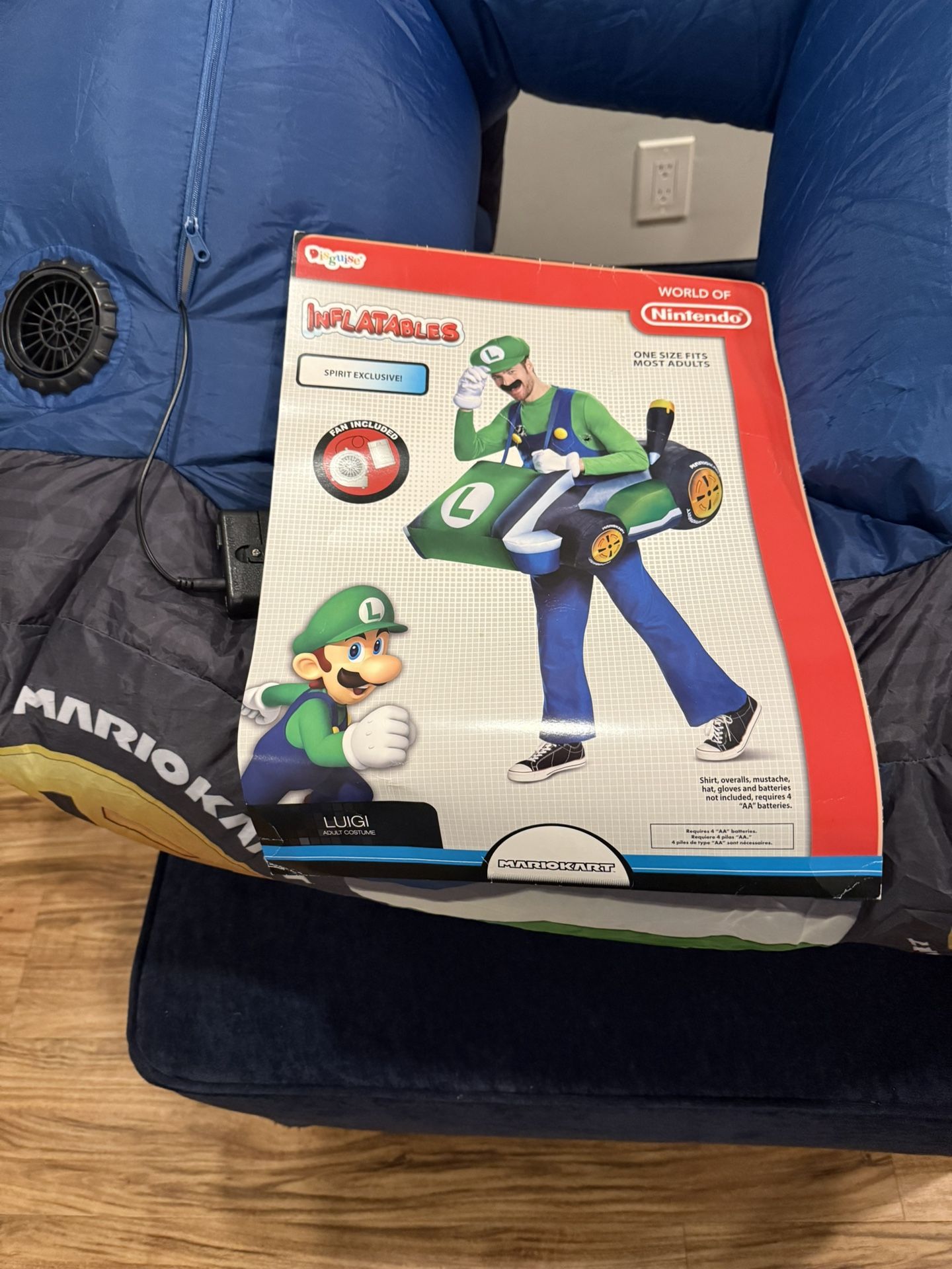 Luigi Adult Costume - Mario kart Inflatable