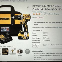 DeWalt Drill & Impact Plus Charger & Battery. 