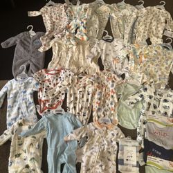 New Size 0/3 And 3/6 Months 3 Bibs And Wash Clothes 