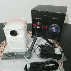 Smart Projector 4K Android System, 15000Lm Mini Projector with WiFi and Bluetooth - connect to iPhone and Android