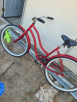 Red Beach Cruiser Bicycle