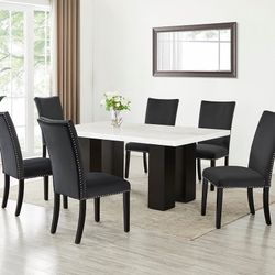 FINLAND(GENUINE MARBLE) TABLE+6 CHAIRS