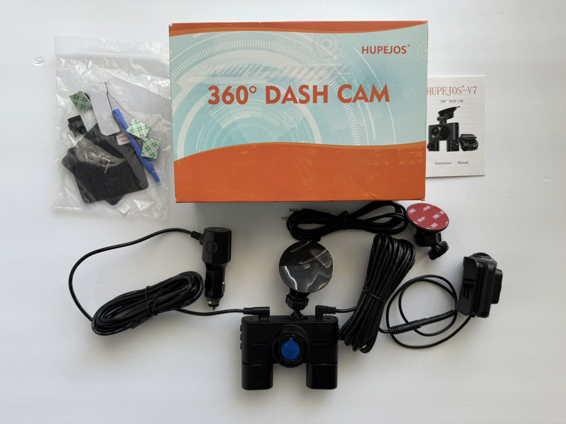 360 Dash Cam Front and Rear Inside, 4 Channel Dash Camera for Cars FHD 1080Px4, Built-in Wi-Fi, 3.16” IPS Screen, WDR Night Vision, Voice Control, Inc