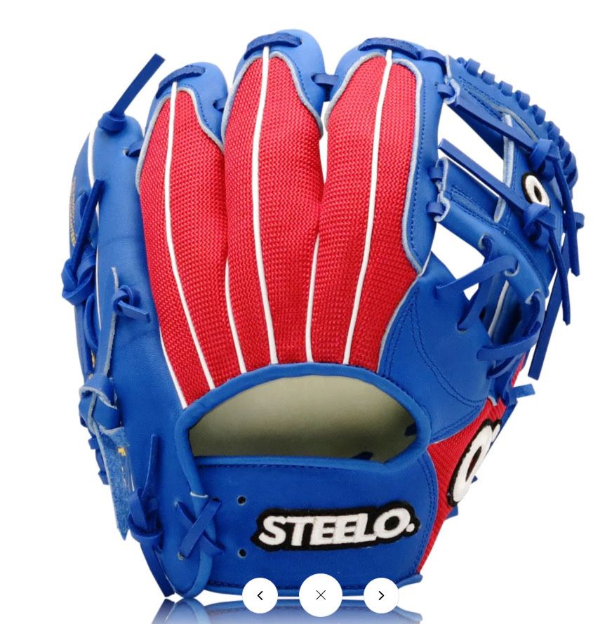 STEELO Blue Youth Mesh 2 Cowhyde Serries Infielder's Glove - 11.25 Inches RHT