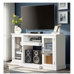 TV Stand Cabinet with Glass Doors, 59 inch Wide.