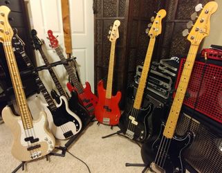 American Fenders, Warmoths and Vintage basses for sale