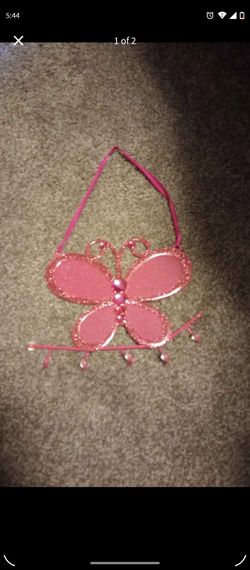Pink Butterfly jewelry Wall Hanger