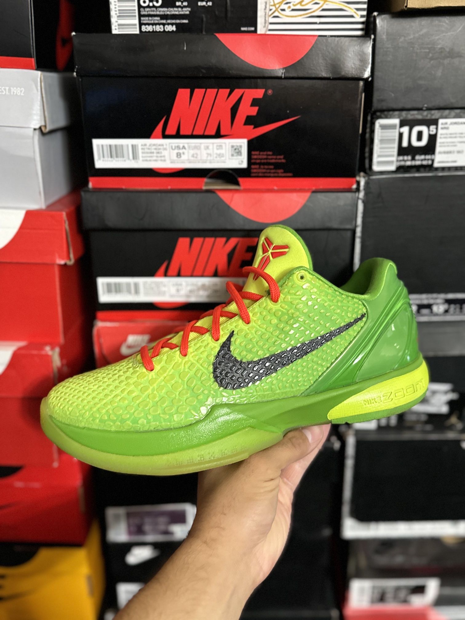 KOBE 6 PROTRO GRINCH BRAND NEW SIZE 10 MENS WITH BOX Nike Zoom Kobe 6 Protro Low Grinch Mens Sz 10 Brand New  main image 3