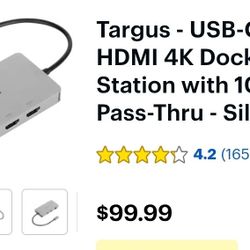 Targus USB-C SV HDMI/VGA DOCK w 100w, New ,Financing Available 