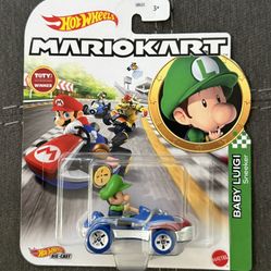 Mattel Hot Wheels Mario Kart Baby Luigi Sneeker Vehicle NIB NEW