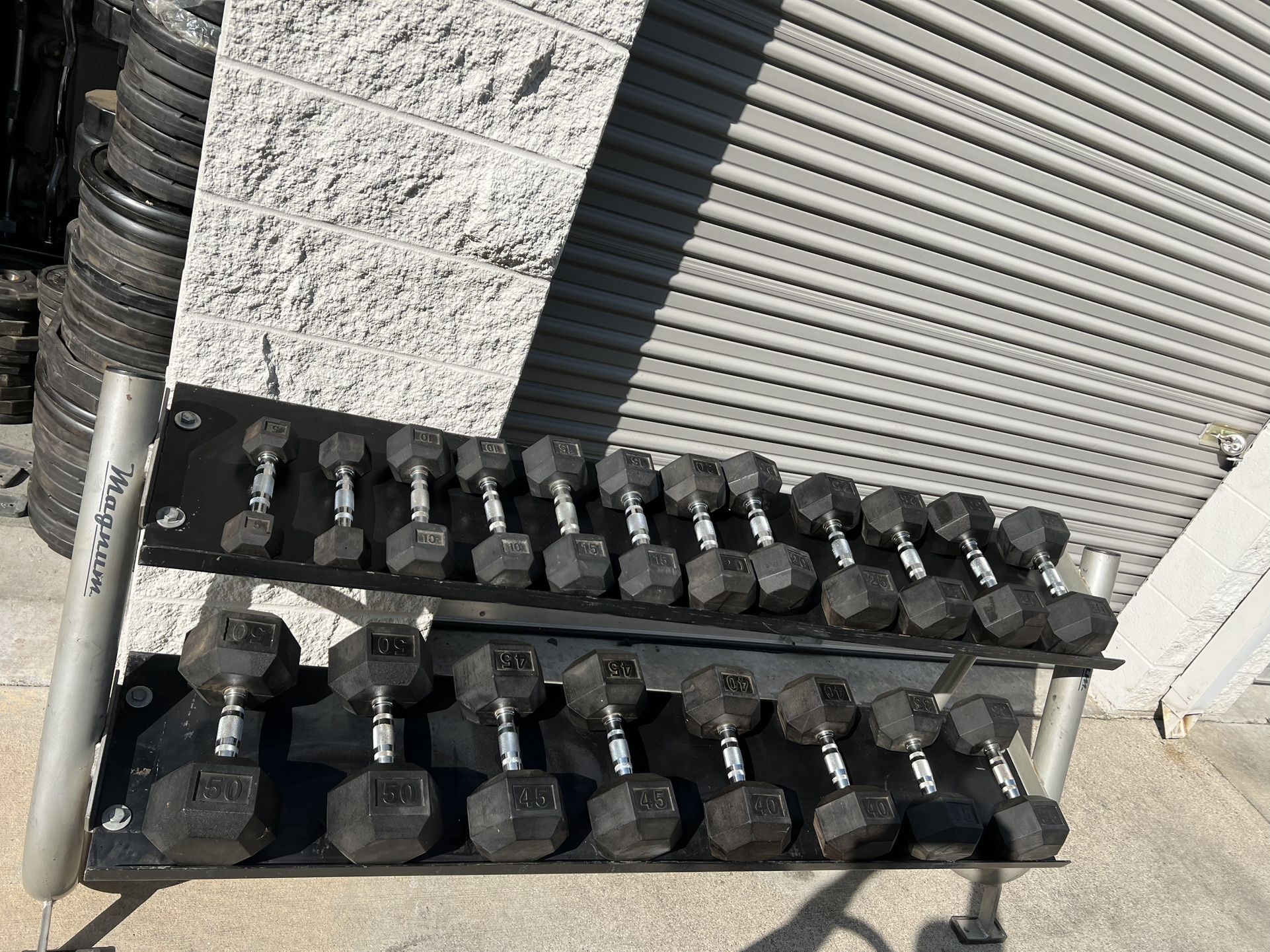 Hex Dumbbells Completed Set 5-50 New With Rack