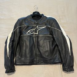 Alpinestars Armored Leather Motorcycle Jacket, Size L