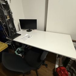 Asus 24” monitor VN247 24 inch make offer ikea Trotten adjustable desk 63x31.5