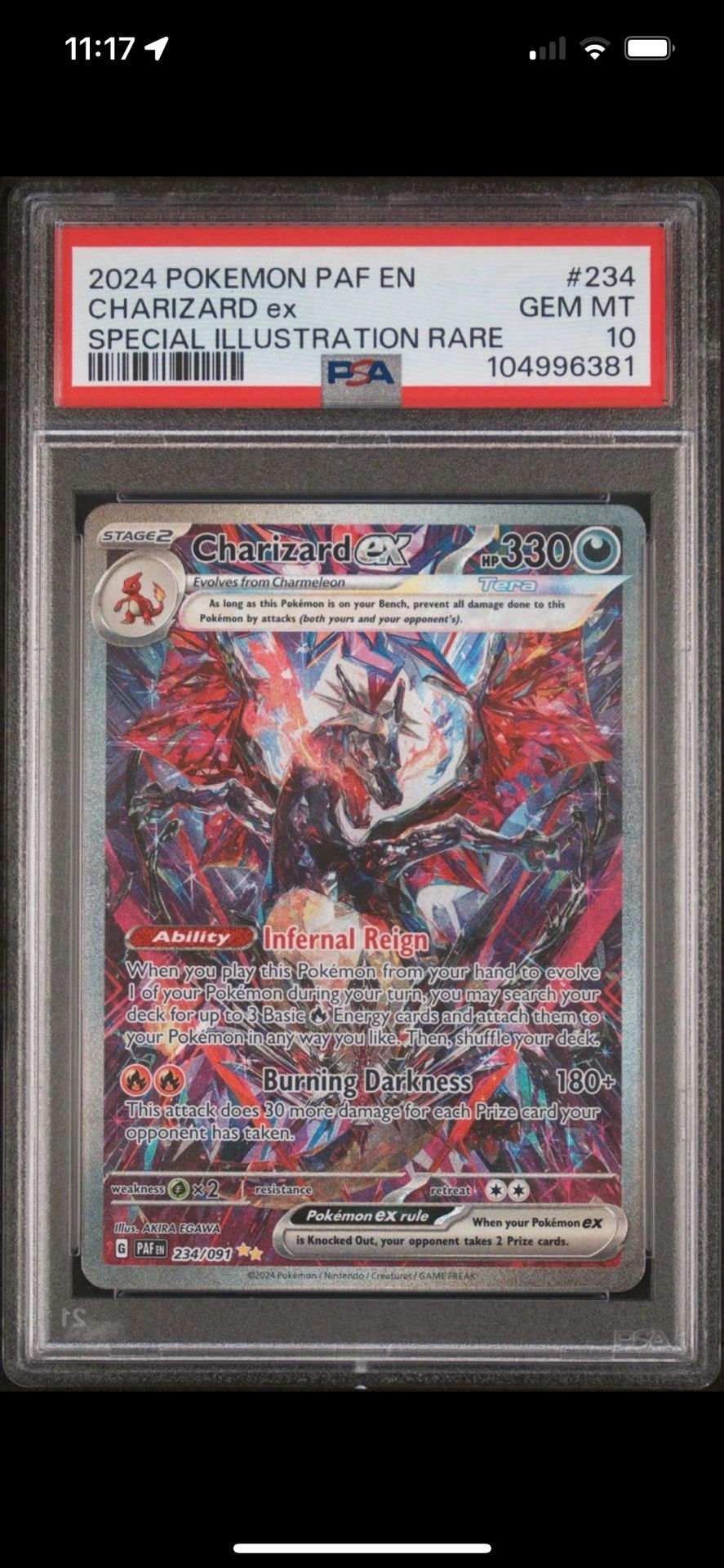 PSA 10 Charizard Paldean Fates SIR Pokemon
