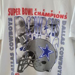 Vtg Dallas Cowboys Super Bowl 27 XXVII Champions NFL Football Shirt  size XL
