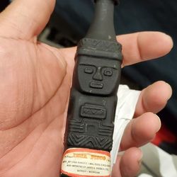 Vintage Inca Pisco Collectible Mini Bottle 5-1/4" Black Matte Glass Tiki Empty

