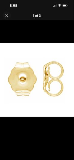 Solid 10k gold back earring part