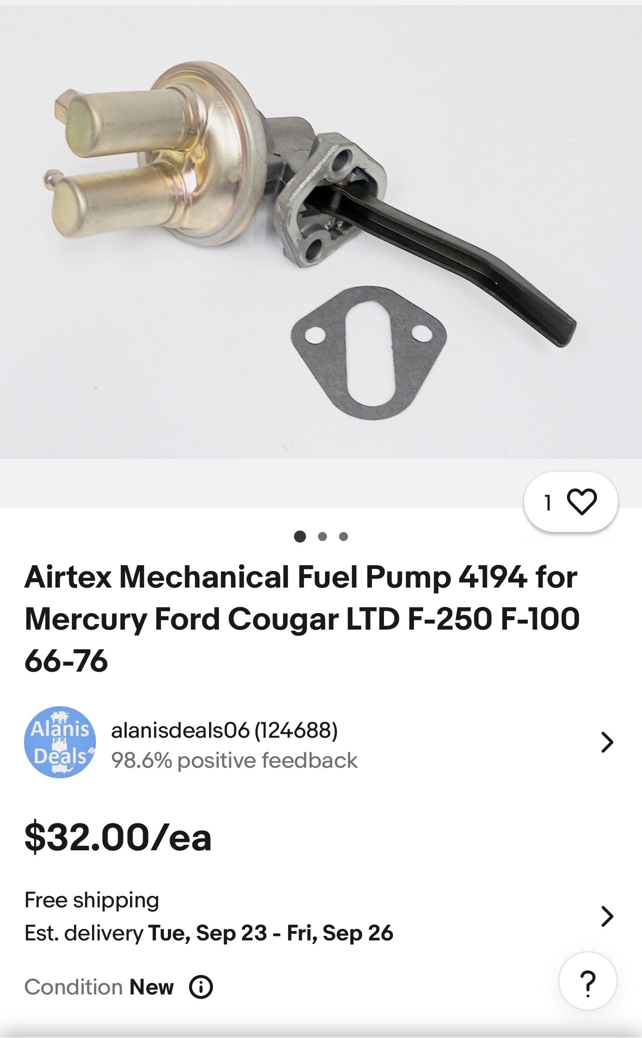 Fuel Pump- New In Box