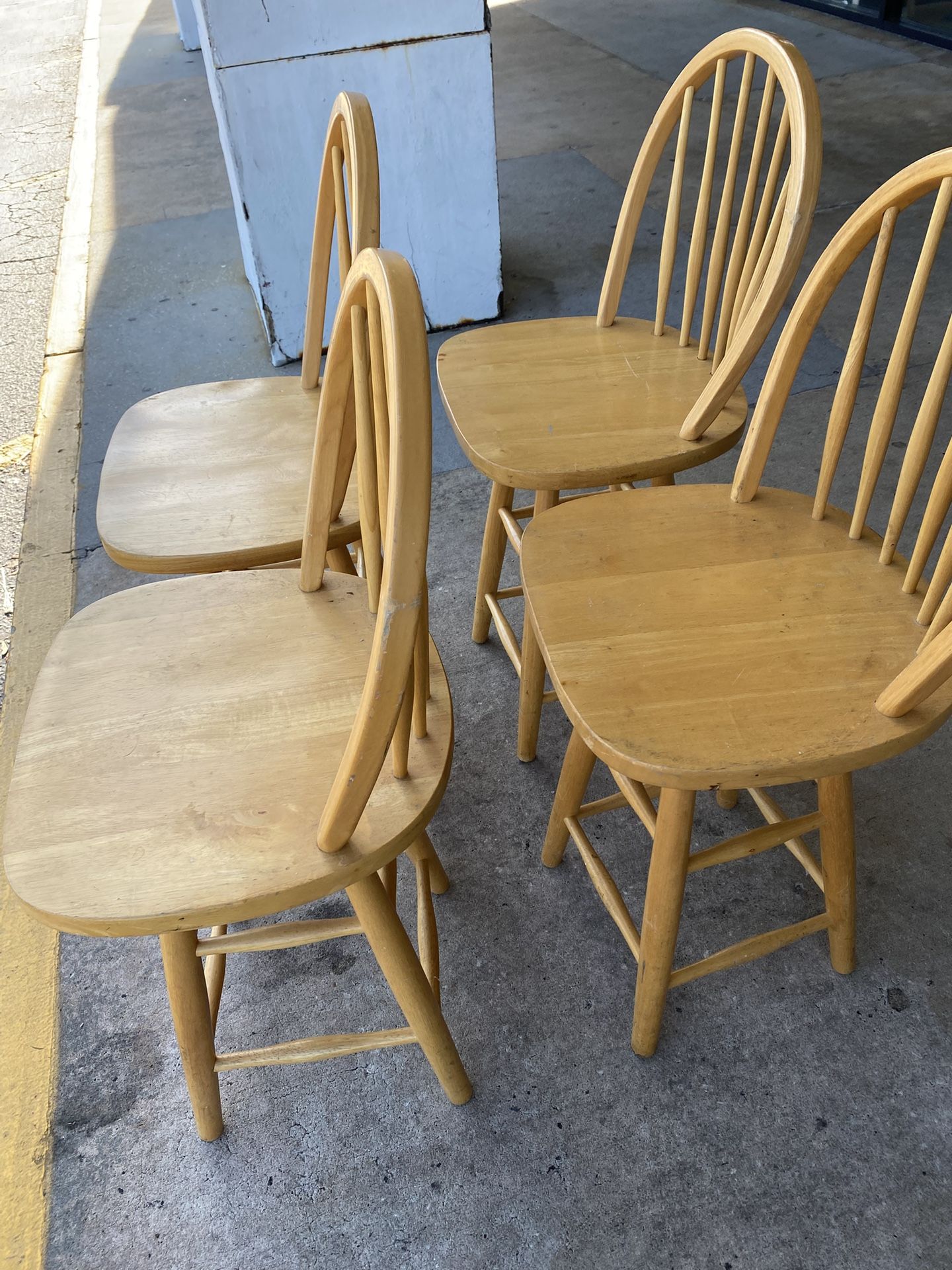 4 Solid Wood Chairs New