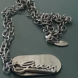 GUESS Tag & Pendant Crystals Necklace