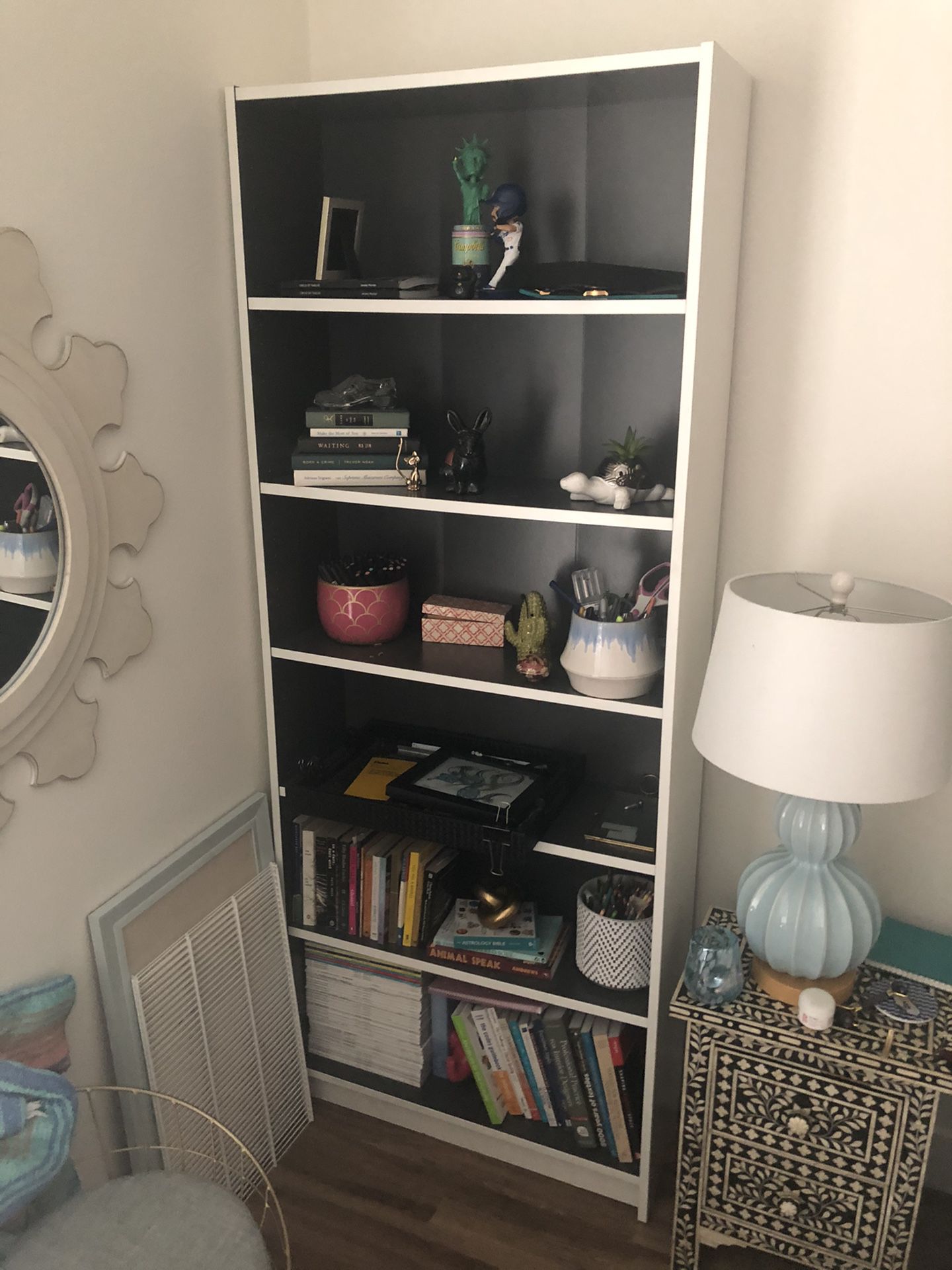 Ikea Billy Bookcase - White with Charcoal - Great Condition