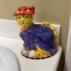 Vintage Porcelain Cat Piggy Bank Rare Brand 