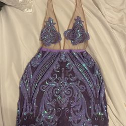 Purple Embellished Dress