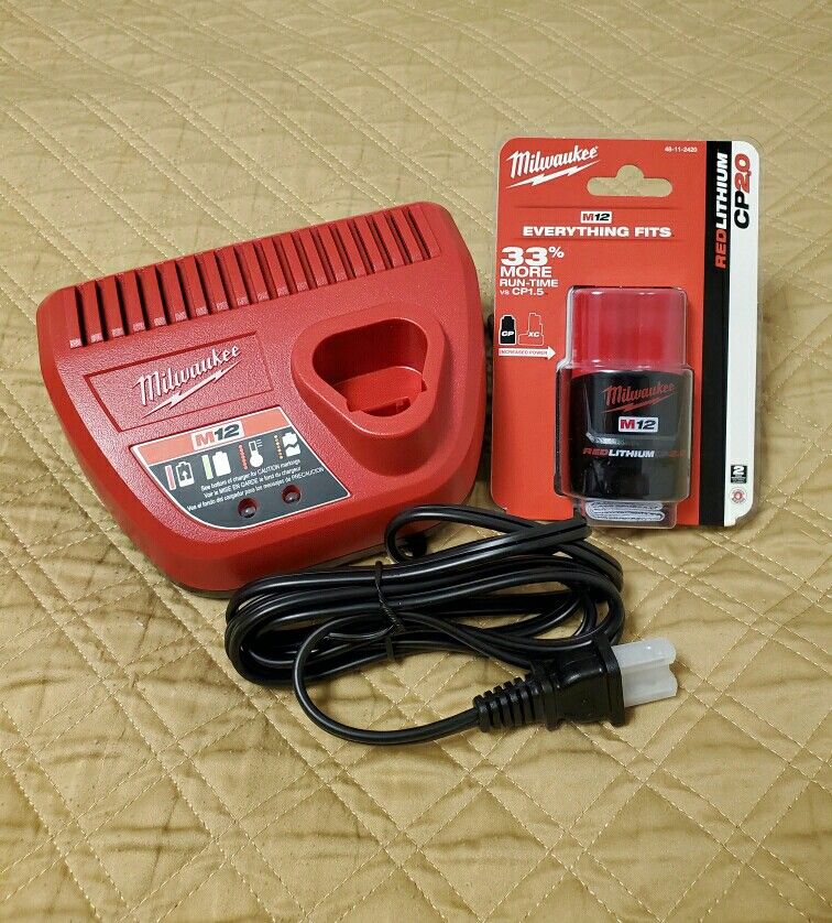 Milwaukee M12 RED LITHIUM CP 2.0 Battery & Charger All New $40 * Price Is Firm * 