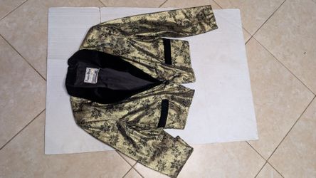 Power Wear Women's Vintage Gold Black Metallic Floral Blazer Jacket Size 12 USA