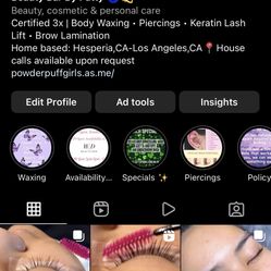 Piercings, Waxing , Eyelashes 
