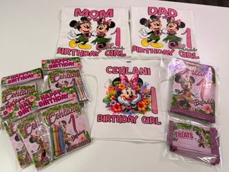 Minnie Mouse custom shirts / party favors