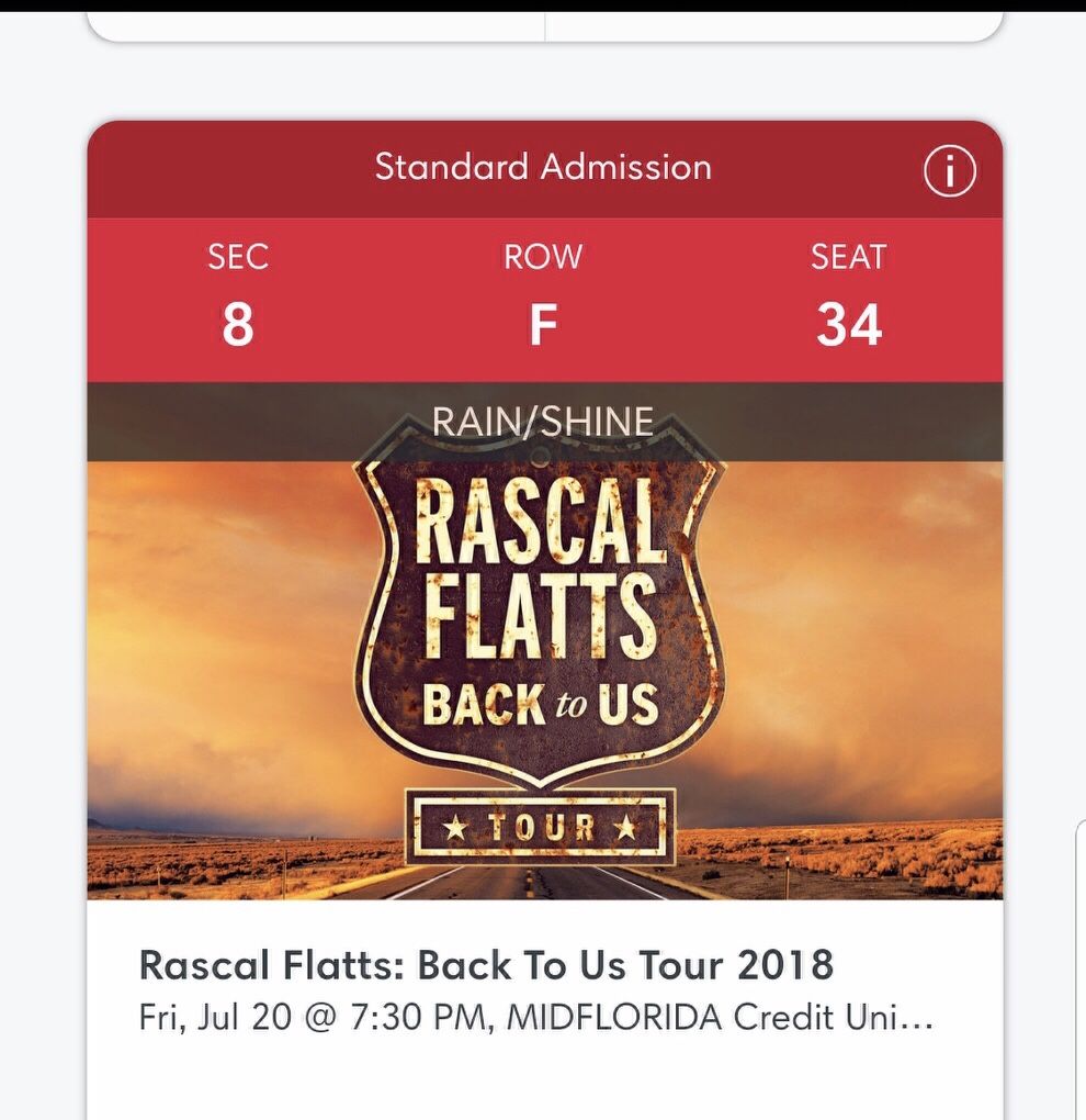(2)Rascal Flatts Tickets