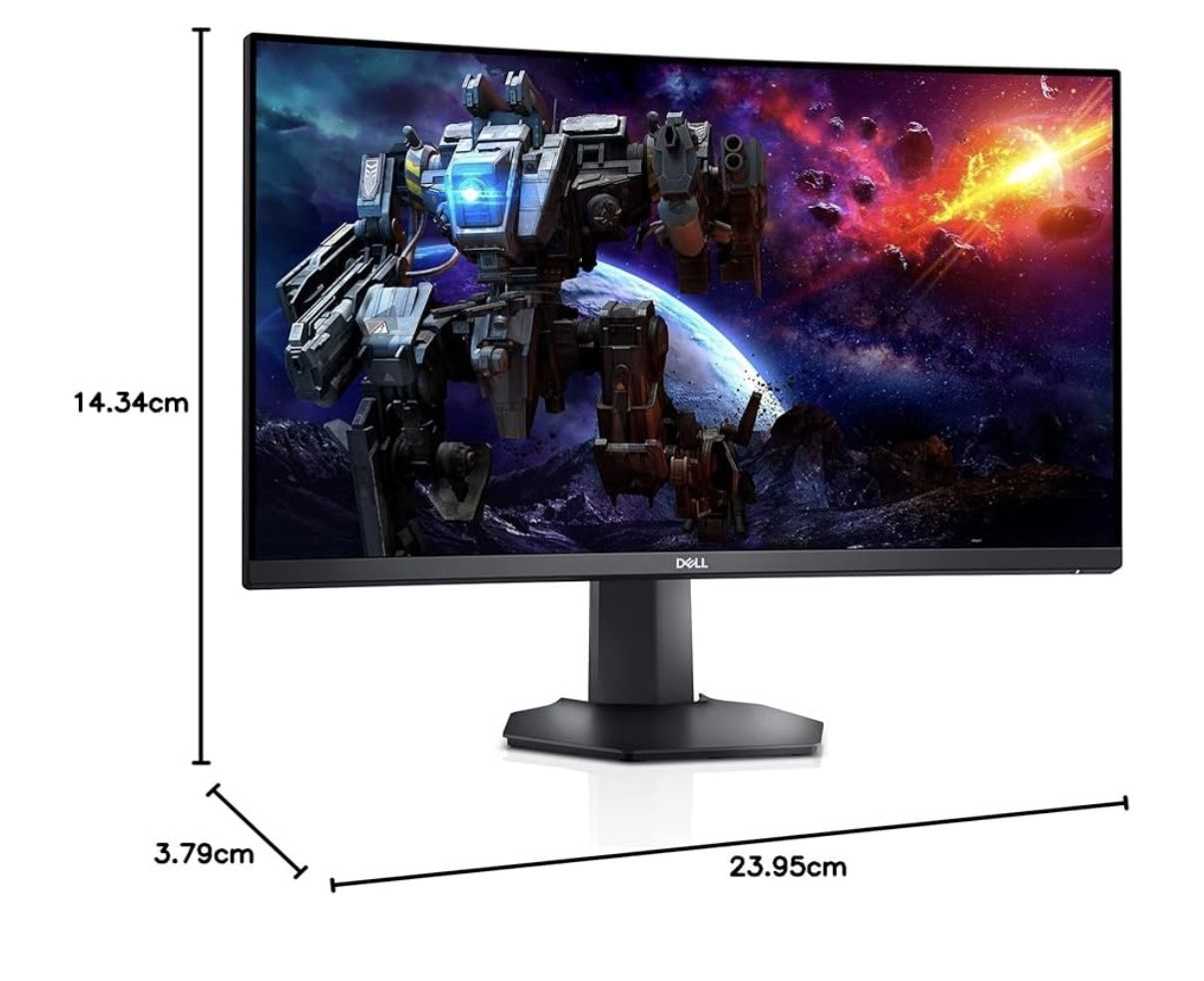 Dell S2722DGM Curved Gaming Monitor - 27-inch QHD (2560 x 1440) 1500R Curved Display, 165Hz Refresh Rate (DisplayPort), HDMI/DisplayPort Connectivity,