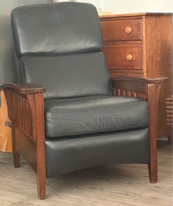 Top grade Italian leather and solid wood recliner