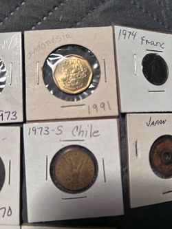 World Coin Collection Lot – Indonesia, Chile, Japan, France