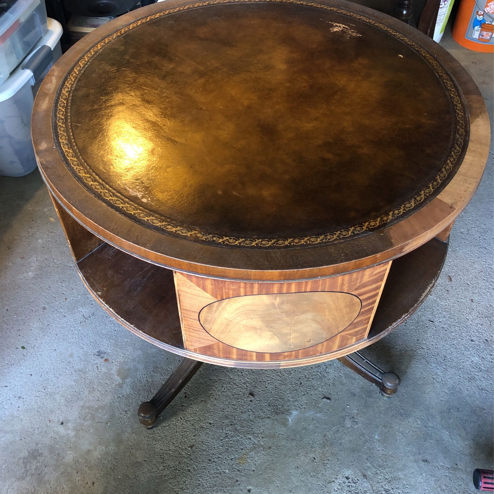 Revolving Library Drum Table