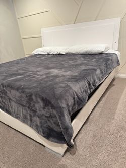 White King Bed Frame with Headboard including king mattress