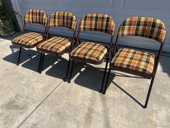 Vintage Meco plaid chair set