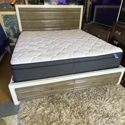 King Bed frame And Mattress 