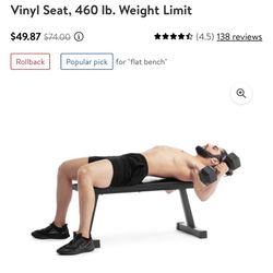 Weider Flat Bench 460 Lb Weight Limit New Sealed