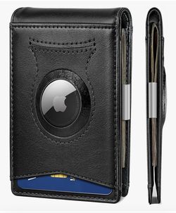 BULLIANT Men Wallet Airtag&Standard Use,Slim Front Pocket Wallet Money Clip for Gifg Men RFID Blocking 11Cards