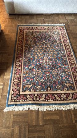 Vintage Kirman Oriental with Tree of Life pattern