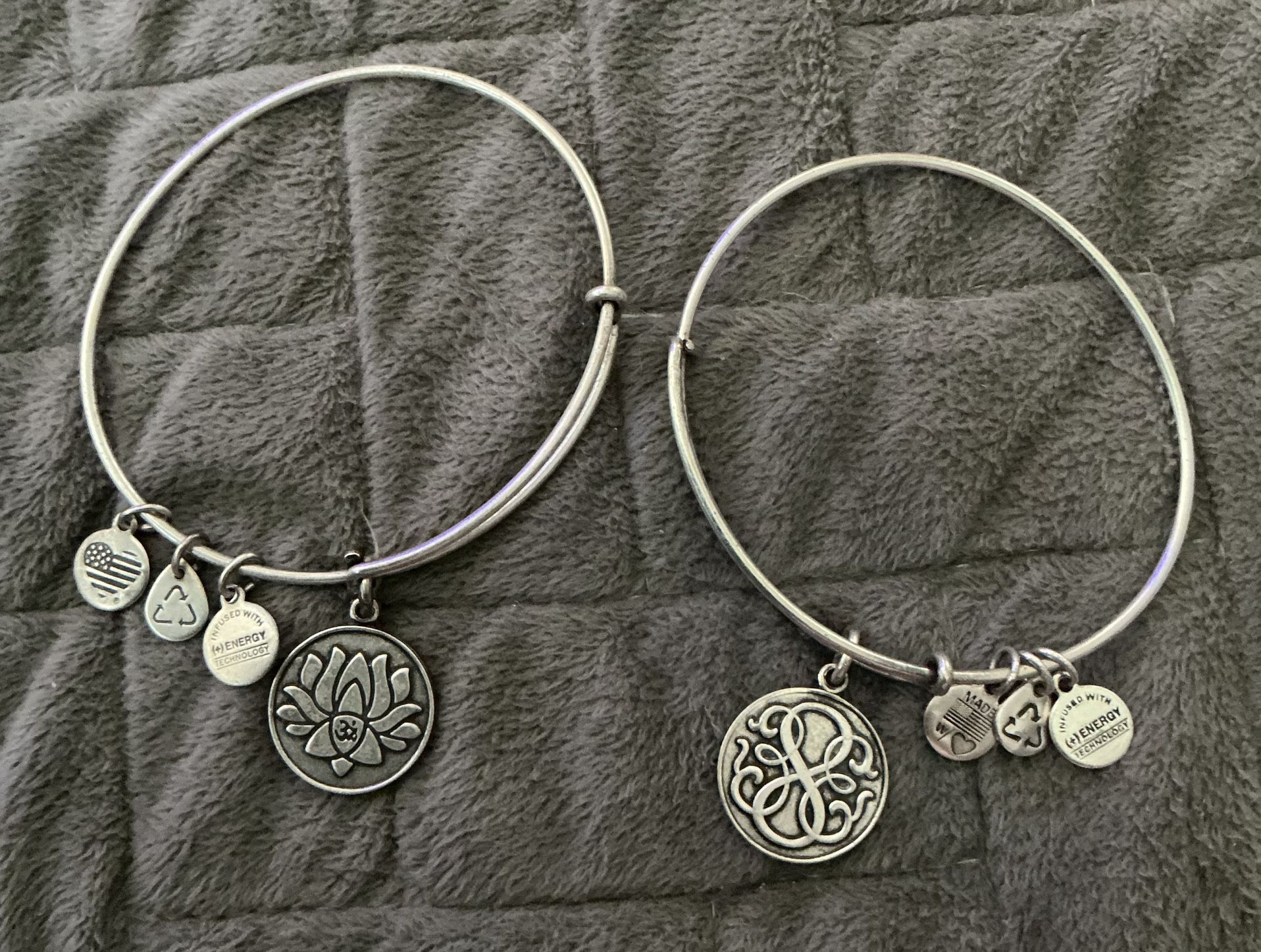 Alex and Ani Lotus & Path of Life Positive Energy Bracelets Set Of 2