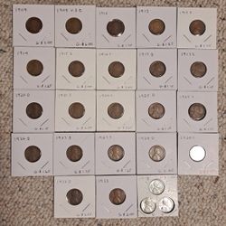 Wheat Pennys 09-43 Total of 25