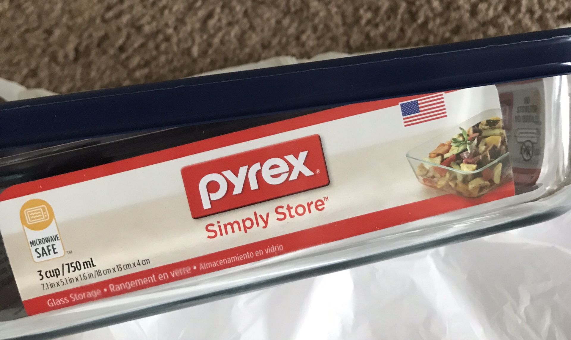 3 Cup Pyrex Mixing Bowl-Brand New Never Used Sealed Pack.