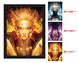 Naruto 3D Picture With Frame Anime Holographic 