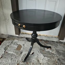 Round Wooden End Table 