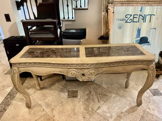 Elagent Credenza Table With Marble Inlay