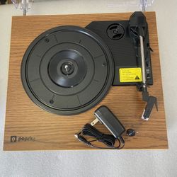 Record Player, Vintage Turntable 3-Speed Bluetooth Record Player with Speaker, Portable LP Vinyl Player, RCA Jack, Natural Wood