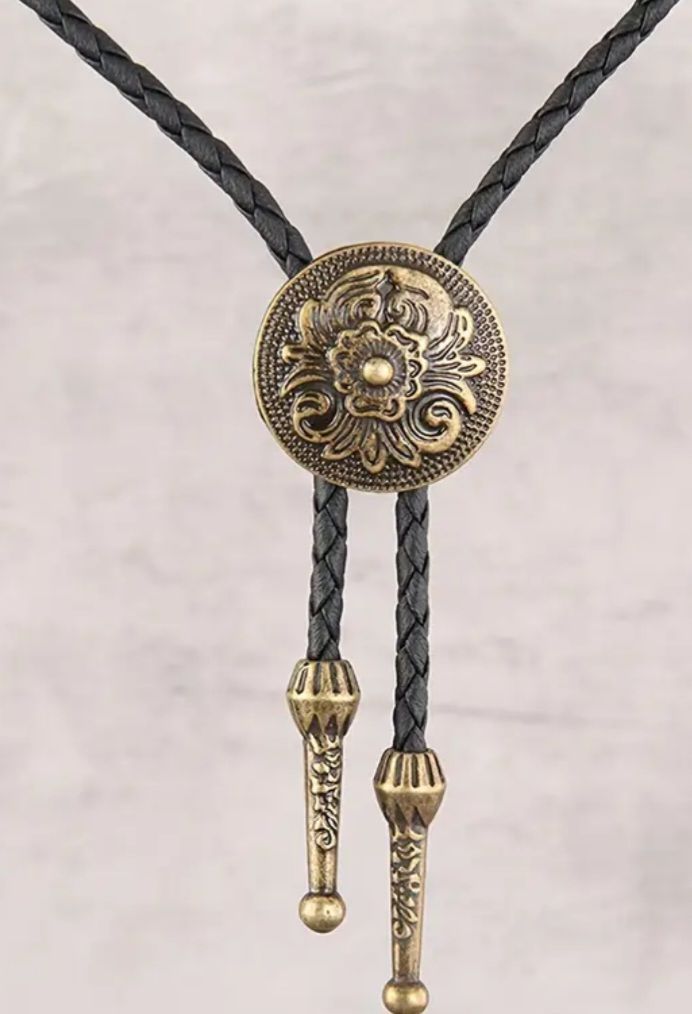 New western style bronze bolo tie SHIPPING AVAILABLE